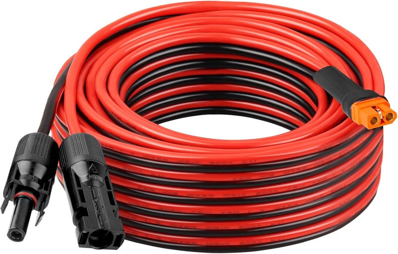 Kimbluth 10AWG 35FT Solar to XT60i Extension Cable 3 6 10 35 50 75 100FT Heavy Duty Adapter Cable Connector XT60i Wire for Portable Power Station, Solar Panel, RV, Battery, Renewable Energy Applications - Image 1